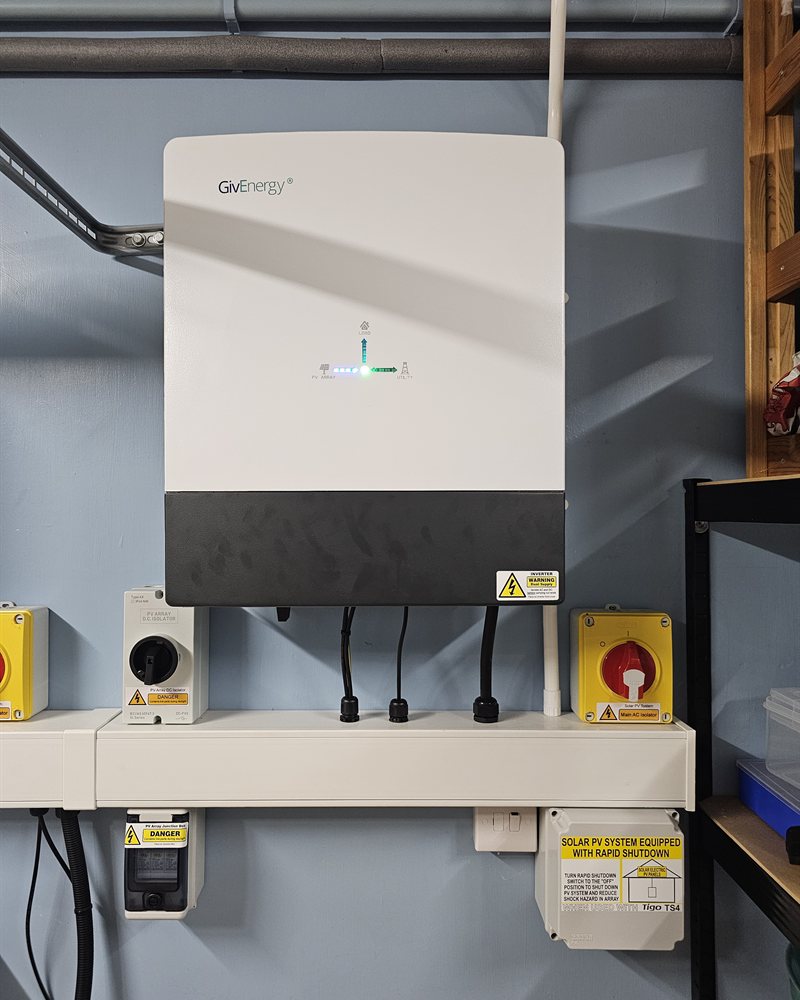 GivEnergy string inverter installed on a wall