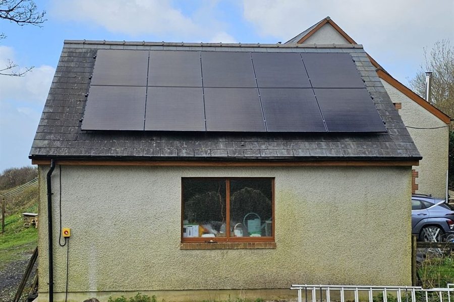 Trina solar panels with Tigo optimisers, close-up